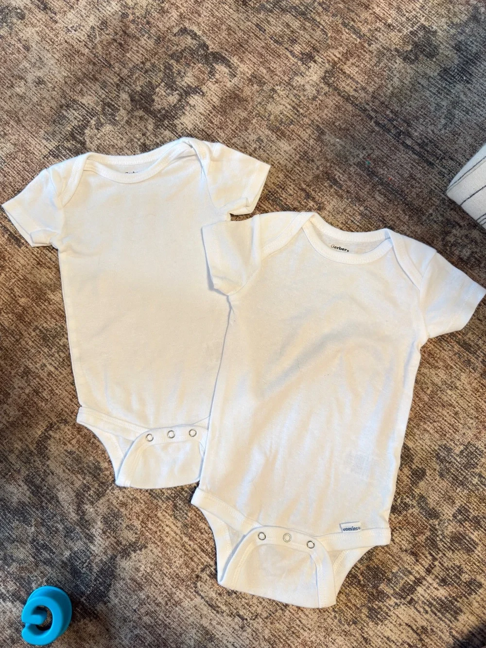 2 Pack of Gerber White Short Sleeve Onesies® Bodysuits